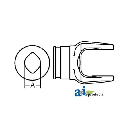 A & I Products Inboard Yoke, used w/ 1 & 1G Outer Profile Tubing 3.5" x3" x4" A-W041318-A